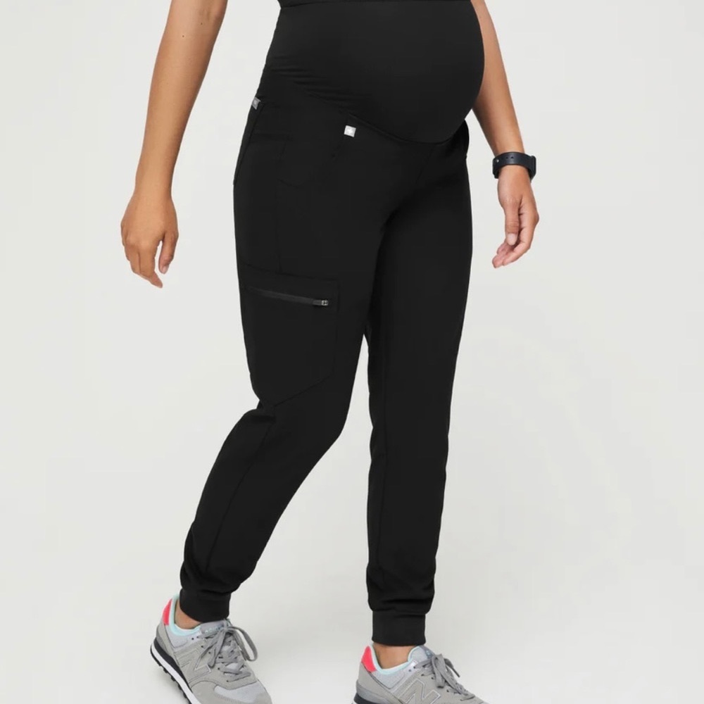 two pairs of figs maternity scrub pants